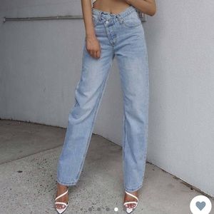 Holly Asymmetric Straight Leg Jeans
